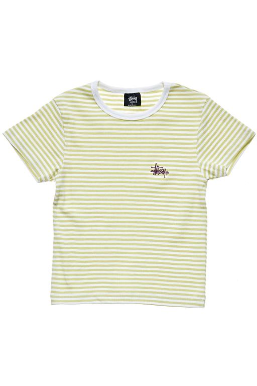 Stussy Womens Hyde Stripe Rib T Shirt Green - GEWJZ5670